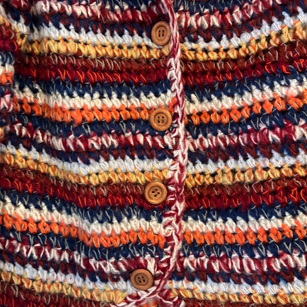 Multi color button down sweater - Picture 4 of 8